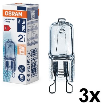 SADA 3x Žárovka do trouby HALOPIN G9/25W/230V 2700K - Osram