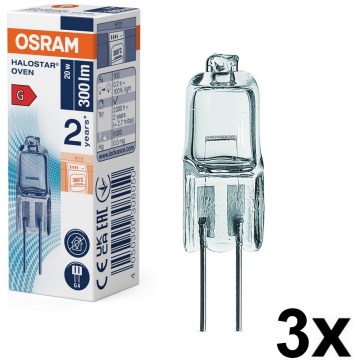 SADA 3x Žárovka do trouby HALOSTAR G4/20W/12V 2700K - Osram