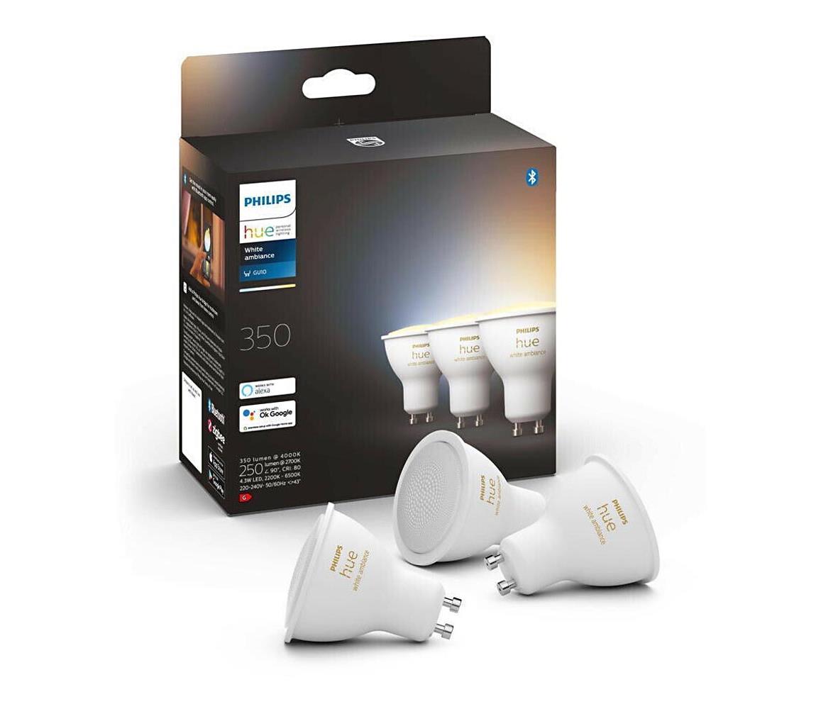 Philips SADA 3xLED Stmívatelná žárovka Philips Hue WHITE AMBIANCE GU10/4,3W/230V 