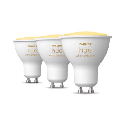 SADA 3xLED Stmívatelná žárovka Philips Hue WHITE AMBIANCE GU10/4,3W/230V 2200-6500K
