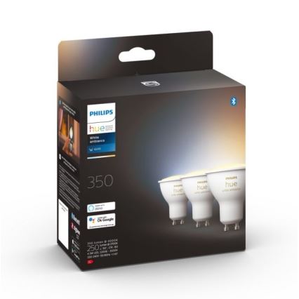 SADA 3xLED Stmívatelná žárovka Philips Hue WHITE AMBIANCE GU10/4,3W/230V 2200-6500K