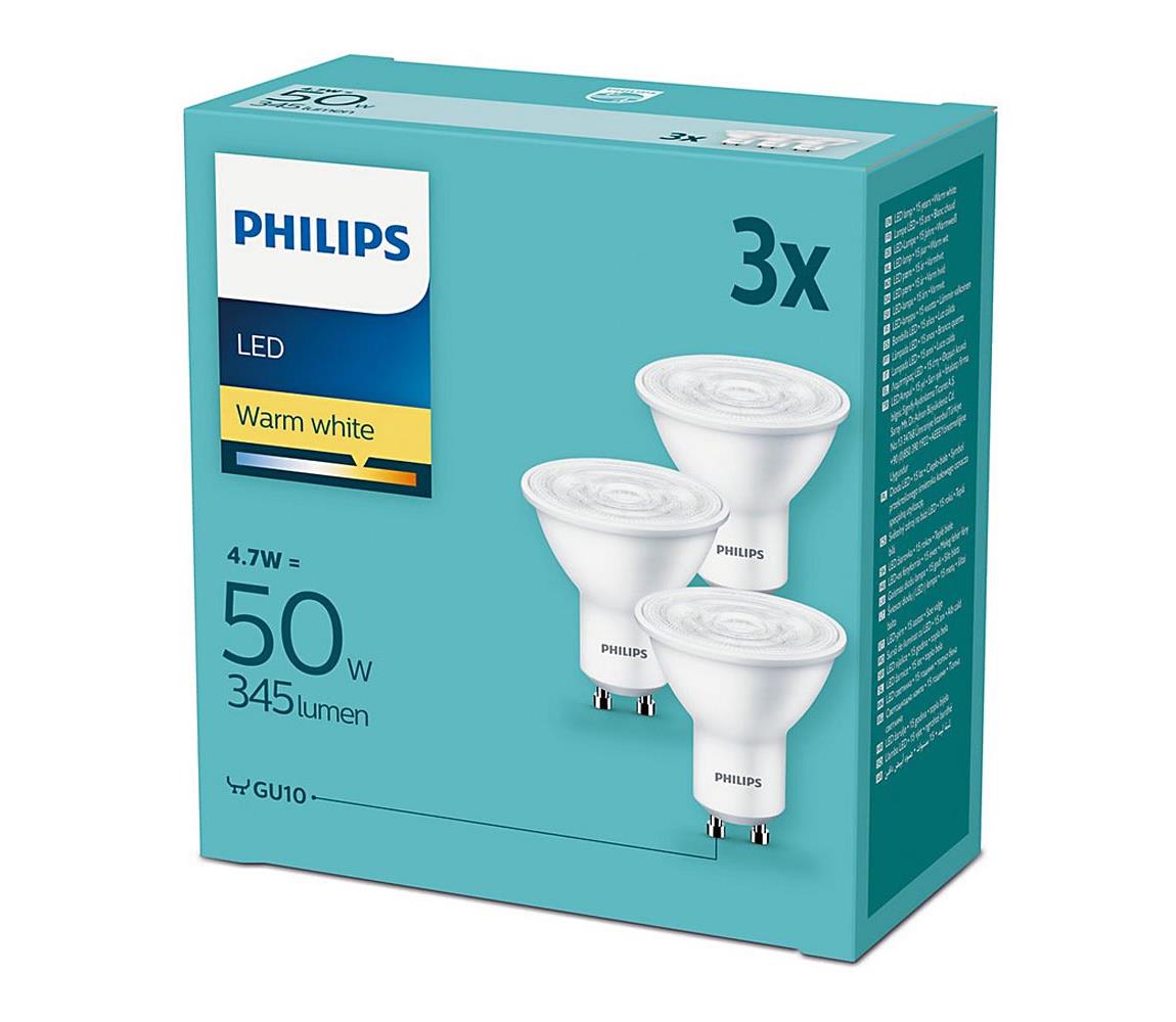 Philips Sada 3xLED Žárovka Philips GU10/4,7W/230V 2700K P2712