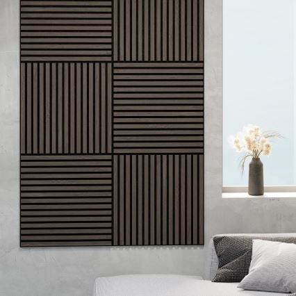 SADA 4x Akustický obkladový panel DANVIKEN 60x60 cm ořech
