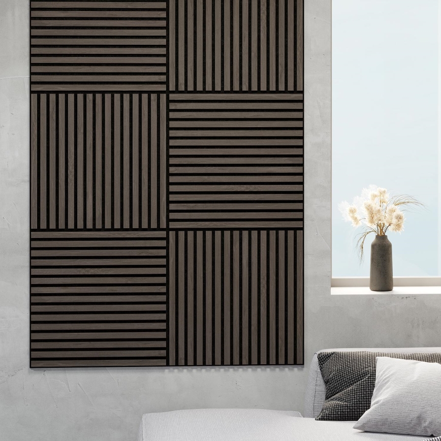 SADA 4x Akustický obkladový panel DANVIKEN 60x60 cm ořech