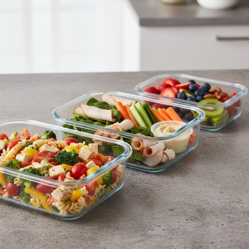 SADA 4x Dóza na potraviny čirá/mintová