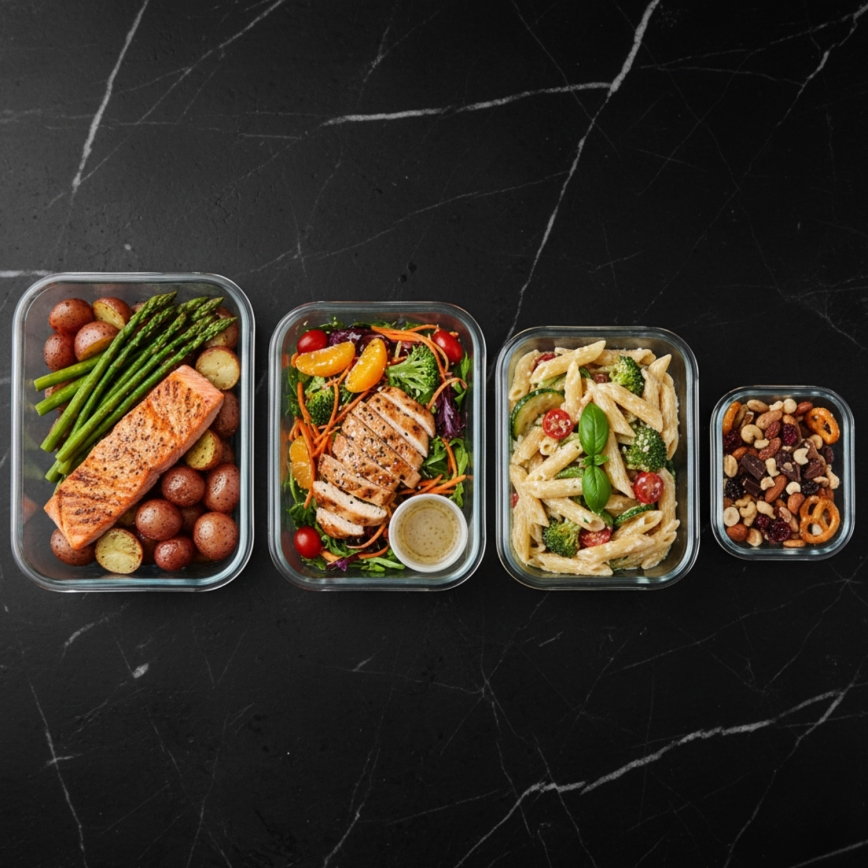 SADA 4x Dóza na potraviny čirá/mintová