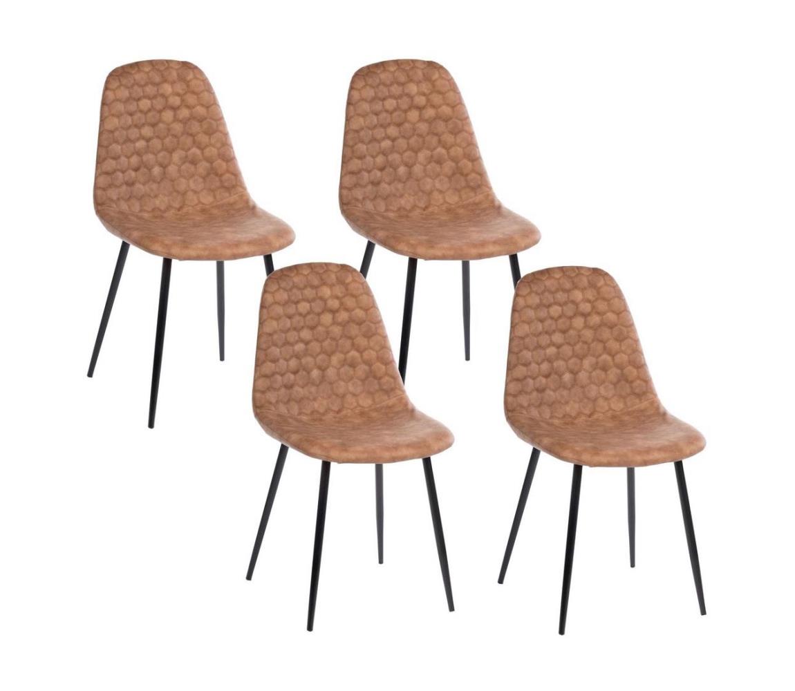  HowHomely SADA 4x Jídelní židle TOGI hnědá DD0384