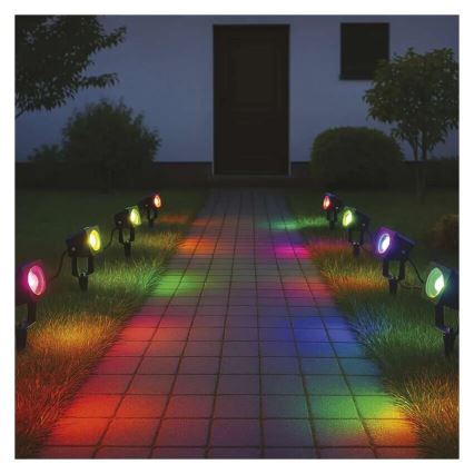 SADA 4x LED RGBIC Stmívatelná venkovní lampa LED/7W/230V 3000-6500K IP65 Wi-Fi Tuya