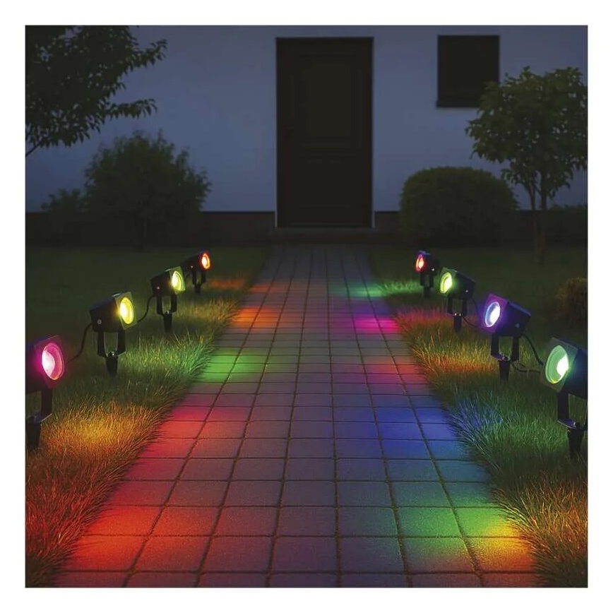 SADA 4x LED RGBIC Stmívatelná venkovní lampa LED/7W/230V 3000-6500K IP65 Wi-Fi Tuya