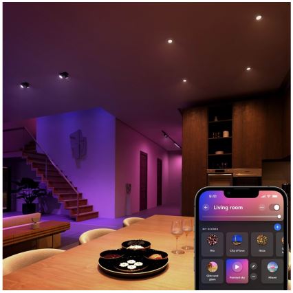SADA 4x LED RGBW Stmívatelná žárovka Philips Hue WHITE AND COLOR AMBIANCE GU5,3/MR16/6,3W/12V 2000-6500K