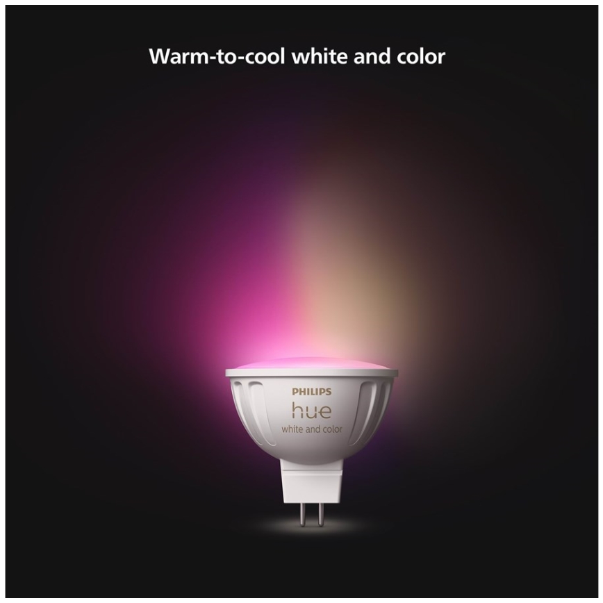 SADA 4x LED RGBW Stmívatelná žárovka Philips Hue WHITE AND COLOR AMBIANCE GU5,3/MR16/6,3W/12V 2000-6500K