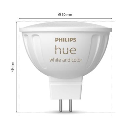 SADA 4x LED RGBW Stmívatelná žárovka Philips Hue WHITE AND COLOR AMBIANCE GU5,3/MR16/6,3W/12V 2000-6500K