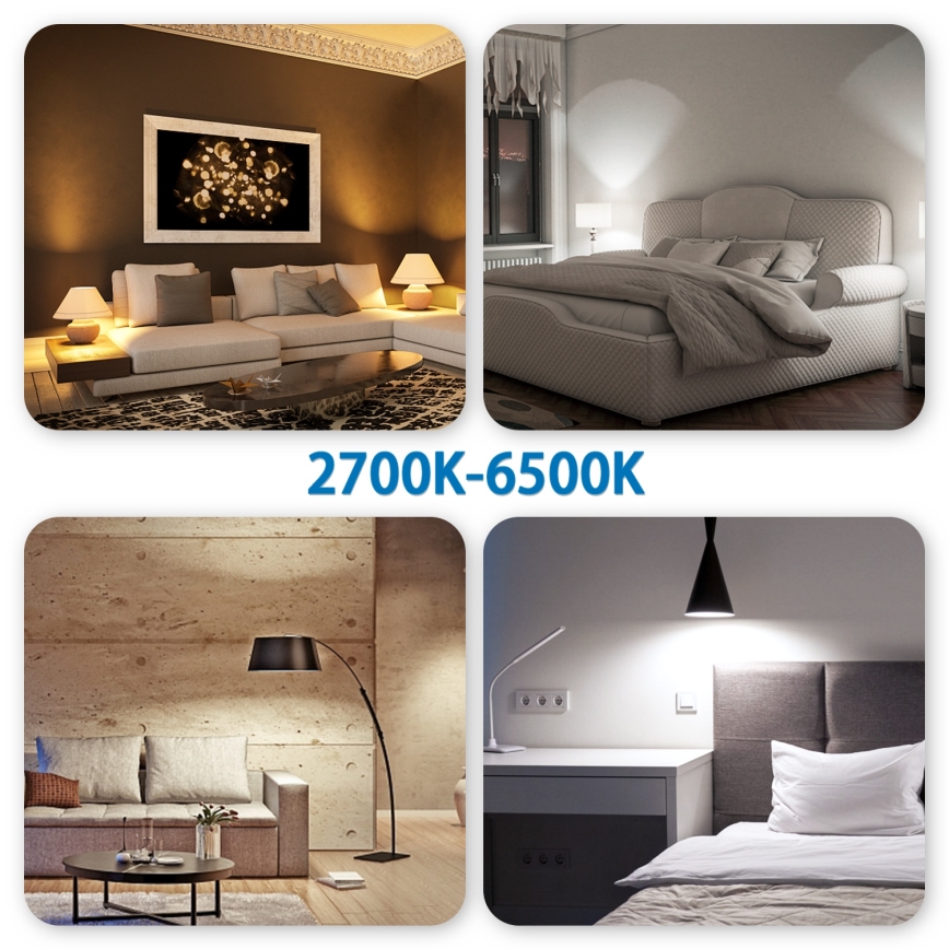 SADA 4x LED RGBW Stmívatelná žárovka Smart GU10/4,9W/230V 2700-6500K - Aigostar