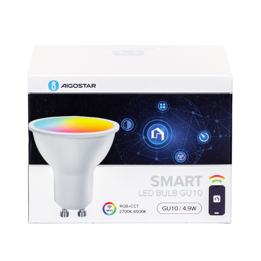 SADA 4x LED RGBW Stmívatelná žárovka Smart GU10/4,9W/230V 2700-6500K - Aigostar