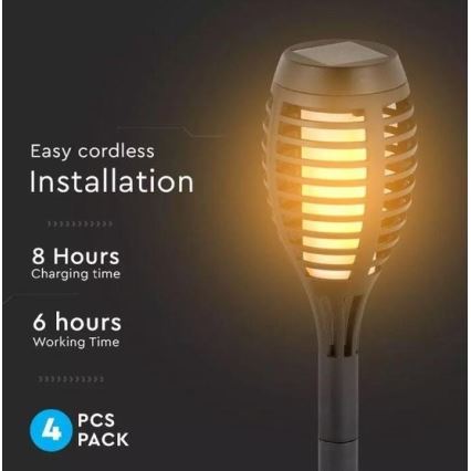 SADA 4x LED Solární lampa 4xLED/3,6V 1xAAA IP44 100 mAh