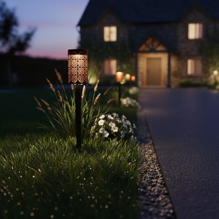 SADA 4x LED Solární lampa DECOR LED/1,2V 150 mAh 3000K 39 cm IP44 černá