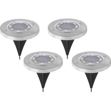 SADA 4x LED Solární lampa se senzorem CLAVO LED/1xAAA 4000K IP44 300 mAh