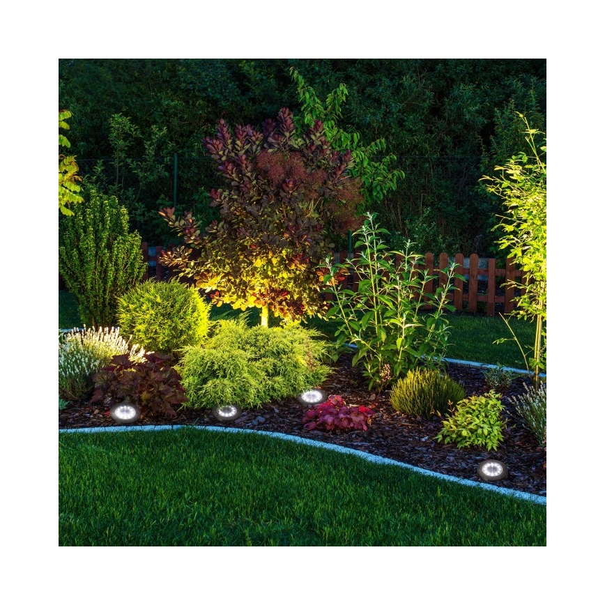 SADA 4x LED Solární lampa se senzorem CLAVO LED/1xAAA 4000K IP44 300 mAh