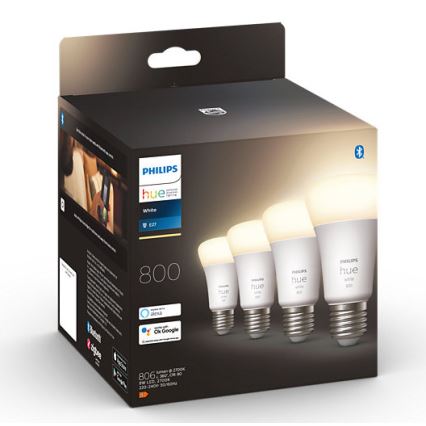 SADA 4x LED Stmívatelná žárovka Philips Hue WHITE A60 E27/9W/230V 2700K