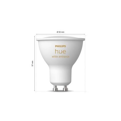 SADA 4x LED Stmívatelná žárovka Philips Hue WHITE AMBIANCE GU10/4,2W/230V 2200-6500K
