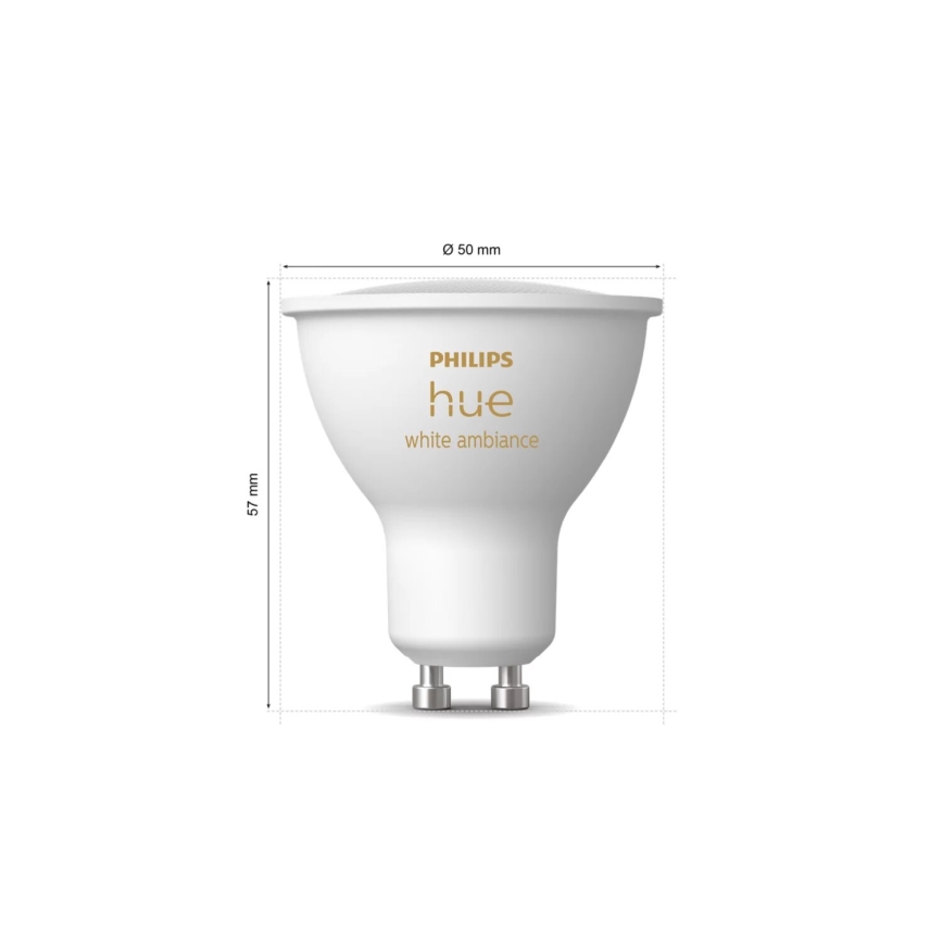 SADA 4x LED Stmívatelná žárovka Philips Hue WHITE AMBIANCE GU10/4,2W/230V 2200-6500K