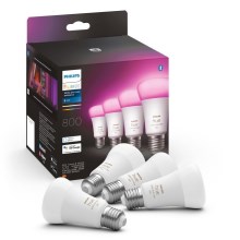 SADA 4x LED Stmívatelná žárovka Philips Hue White And Color Ambiance E27/6,5W/230V 2000-6500K