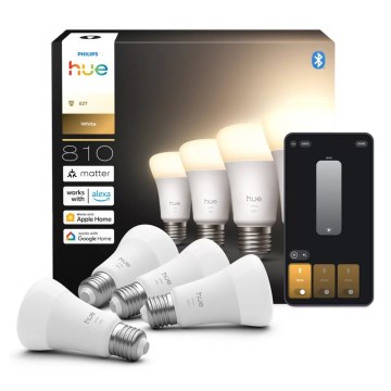 SADA 4x LED Stmívatelná žárovka Philips Hue WHITE E27/7W/230V 2700K