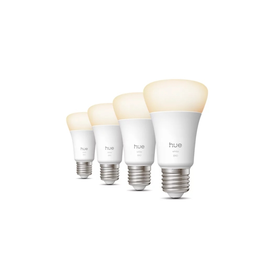 SADA 4x LED Stmívatelná žárovka Philips Hue WHITE E27/7W/230V 2700K
