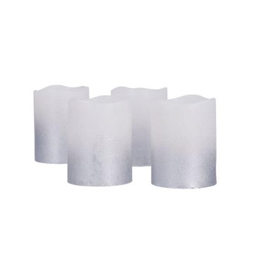 SADA 4x LED Svíčka z přírodního vosku LED/1xCR2032 teplá bílá