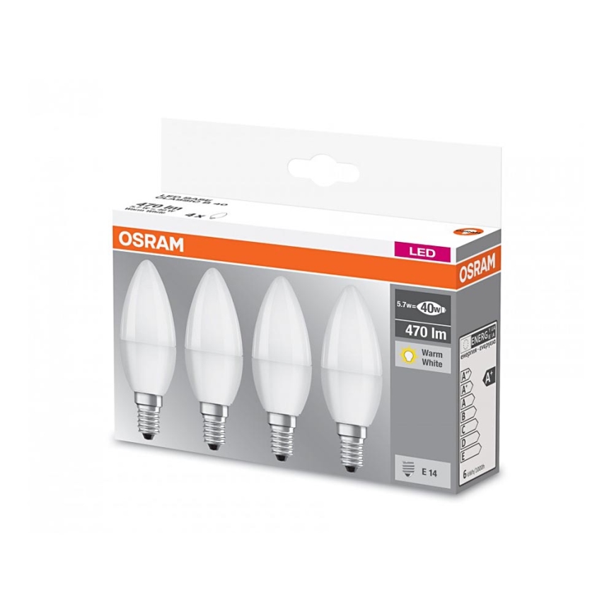 SADA 4x LED Žárovka B40 E14/5,7W/230V 2700K - Osram