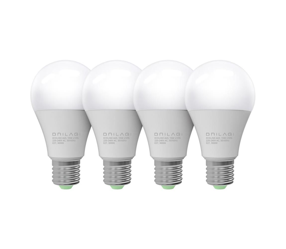 BRILAGI SADA 4x LED Žárovka ECOLINE A65 E27/15W/230V 4000K - Brilagi BG0214