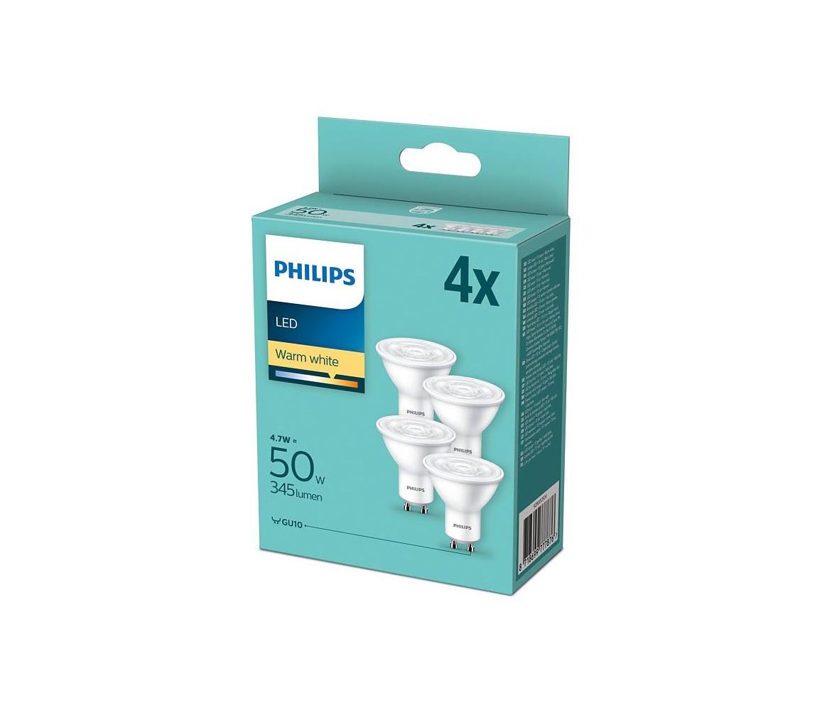 Philips SADA 4x LED Žárovka Philips GU10/4,7W/230V 2700K P4463