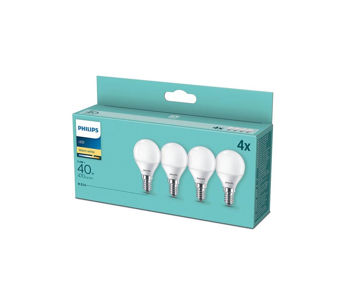 Philips SADA 4x LED Žárovka Philips P45 E14/5,5W/230V 2700K 