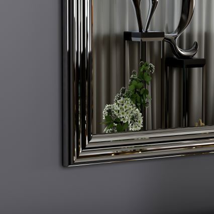 SADA 4x Nástěnné zrcadlo LOZA 40x40 cm stříbrná