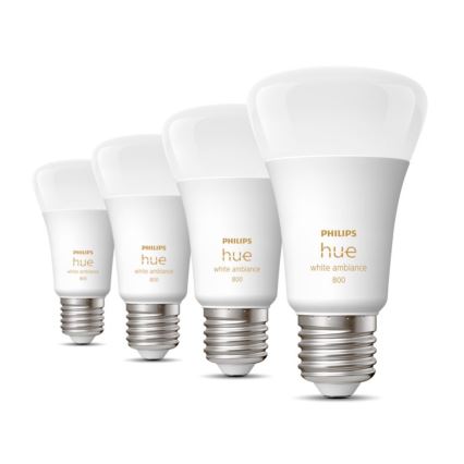 SADA 4xLED Stmívatelná žárovka Philips Hue WHITE AMBIANCE E27/6W/230V 2200-6500K