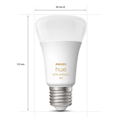 SADA 4xLED Stmívatelná žárovka Philips Hue WHITE AMBIANCE E27/6W/230V 2200-6500K