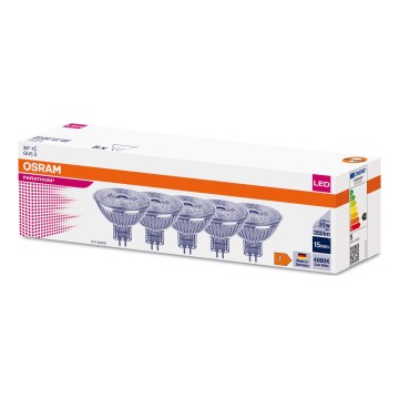 SADA 5x LED Žárovka MR16 GU5,3/3,8W/12V 4000K 36° - Osram