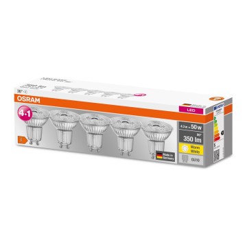 SADA 5x LED Žárovka PAR16 GU10/4,3W/230V 2700K 36° - Osram