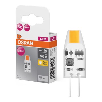 SADA 5x LED Žárovka PIN MICRO G4/1W/12V 2700K - Osram