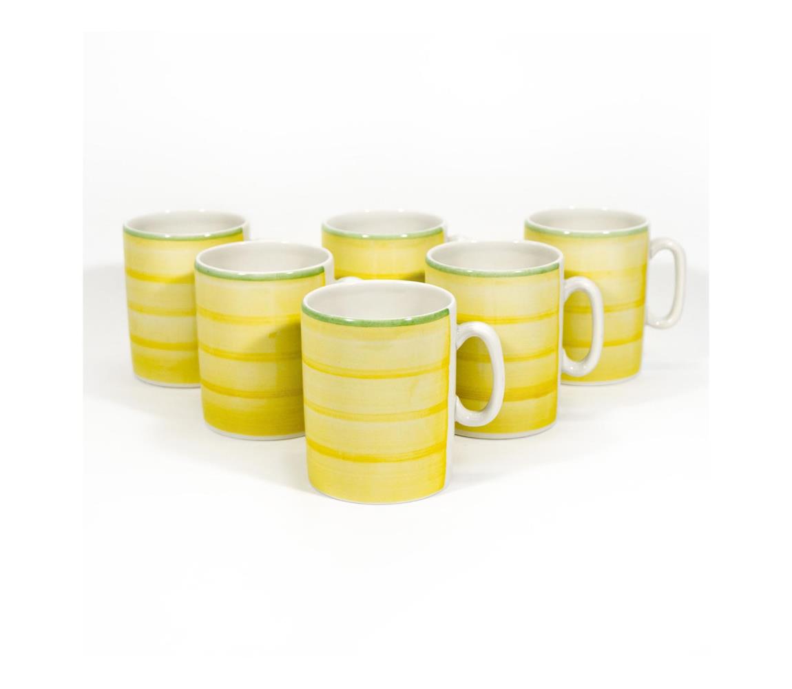 Výrobce po 1 ks Sada 6x keramický hrnek Hubert žlutá KK12063