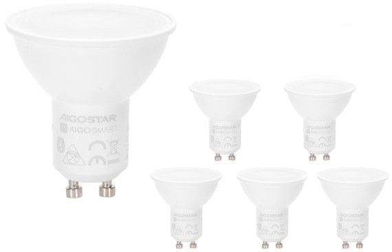 SADA 6x LED RGBW Stmívatelná žárovka MESH GU10/6,5W/230V 2700-6500K + dálkové ovládání - Aigostar