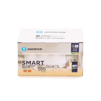 SADA 6x LED RGBW Stmívatelná žárovka GU10/6,5W/230V 2700-6500K Wi-Fi - Aigostar