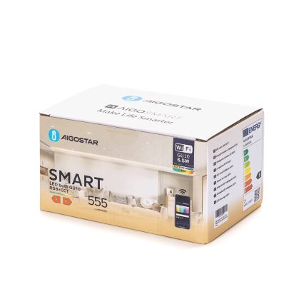 SADA 6x LED RGBW Stmívatelná žárovka GU10/6,5W/230V 2700-6500K Wi-Fi - Aigostar