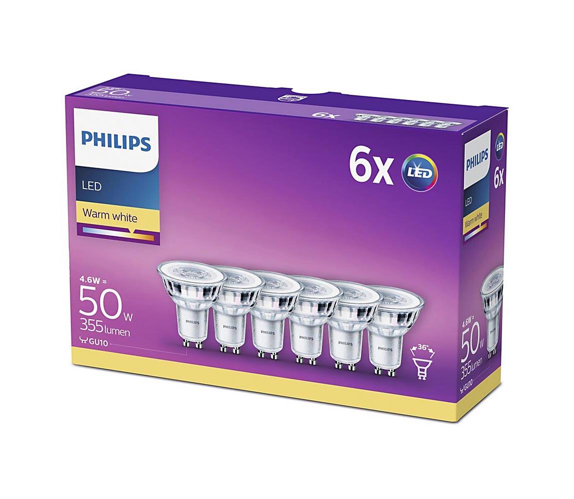 Philips SADA 6x LED Žárovka Philips GU10/4,6W/230V 2700K 