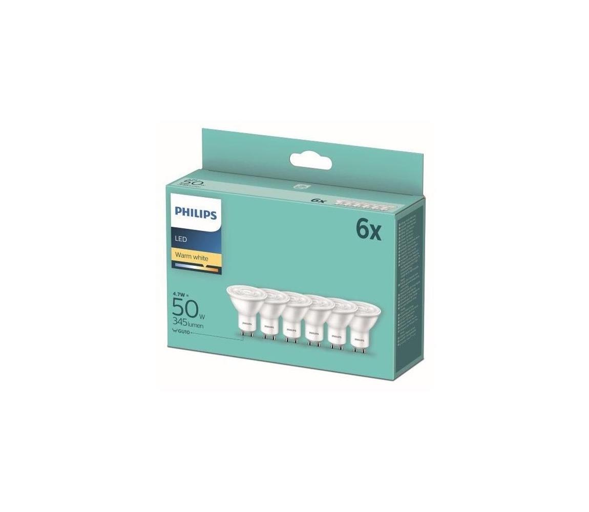 Philips SADA 6x LED Žárovka Philips GU10/4,7W/230V 2700K P5425