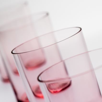Sada 6x sklenice 200 ml červená čirá