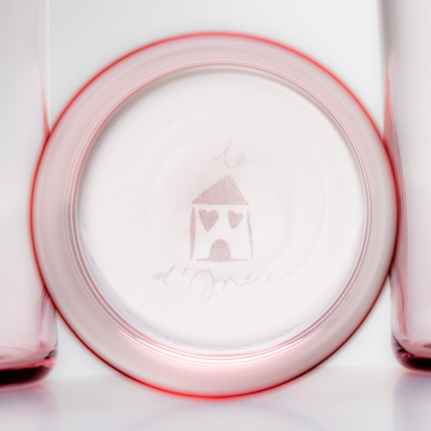 Sada 6x sklenice 200 ml červená čirá