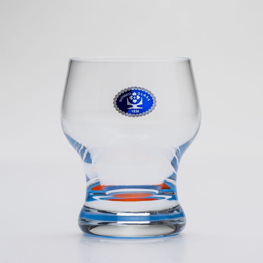 Sada 6x sklenice Katka 130 ml modrá červená