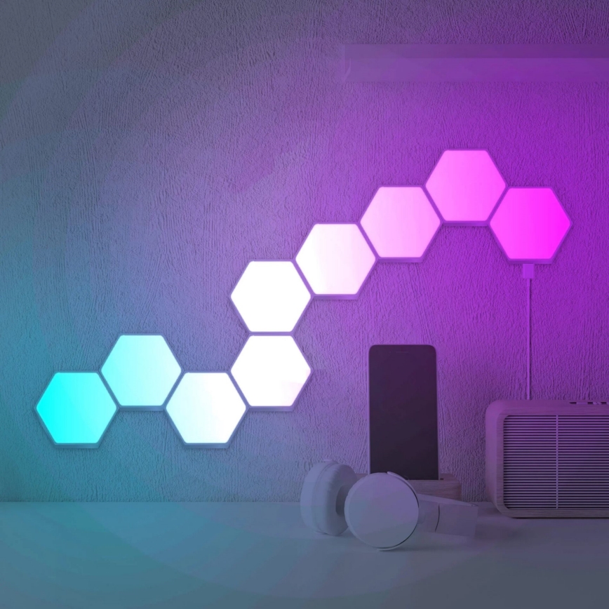 SADA 9x LED RGBW Stmívatelné nástěnné dekorační svítidlo MAYA LED/1W/230V + dálkové ovládání