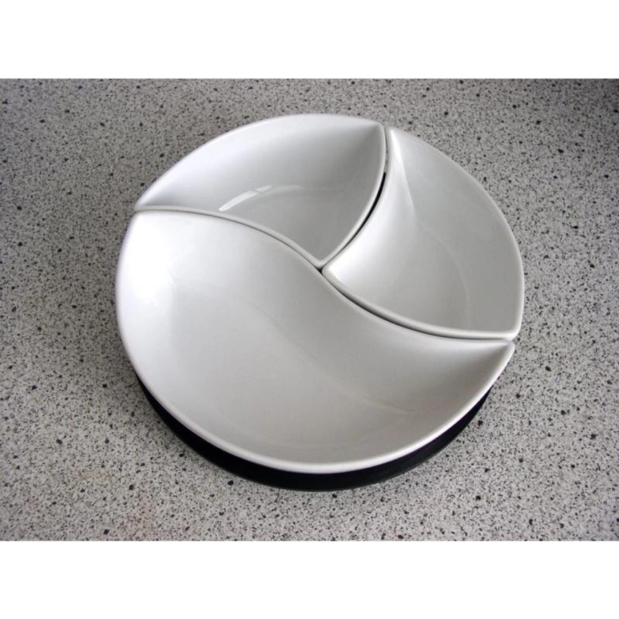 Sada misek s podnosem TORO 3 ks keramika/dřevo